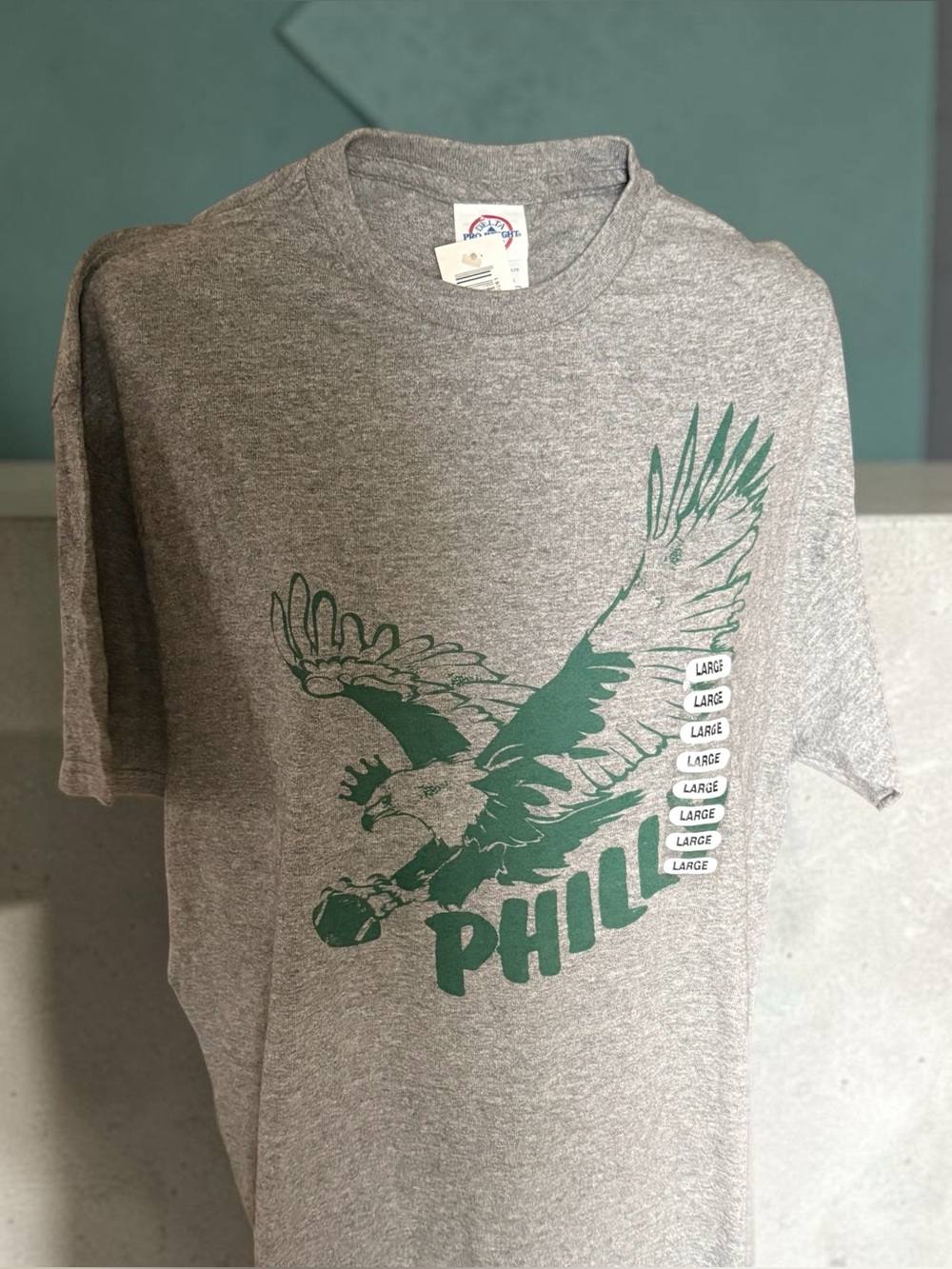DELTA APPAREL Sports Tee Shirt PHILLIES Eagles. Adult sizing LARGE. $20.